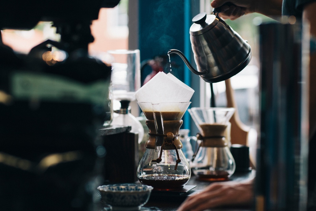 Coffee glass on a table